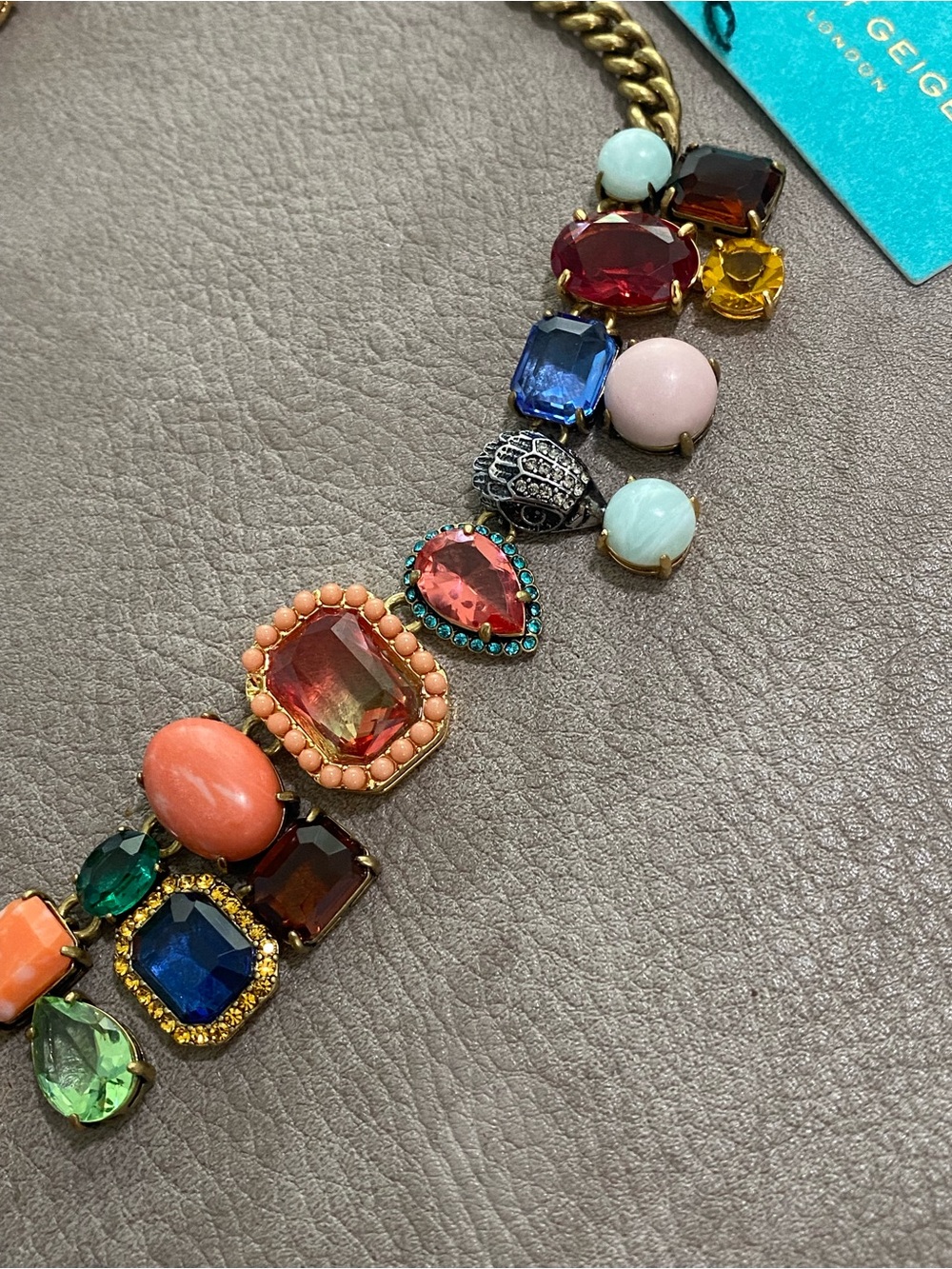 Kurt Geiger Multicolor Statement Necklace with Turquoise Accents - Picture 5 of 6